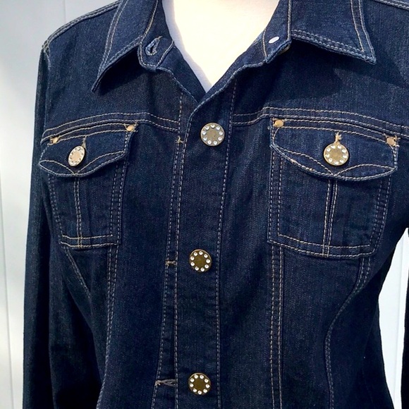 NWOT BACCINI Dark Denim Unlined Jean Jacket Size Medium - Picture 5 of 16